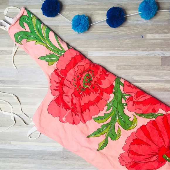 Vintage Other - Vintage 60’s Peony Blush Funky Preppy Apron